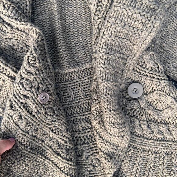 Y2K Chunky Knit Wool Cardigan Sweater - Picture 6 of 7